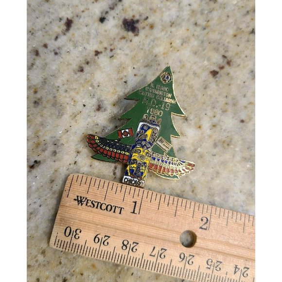 Vintage Idaho Washington BC Totem Pole Pine Tree1980 MD 19 Pin. - Picture 8 of 10